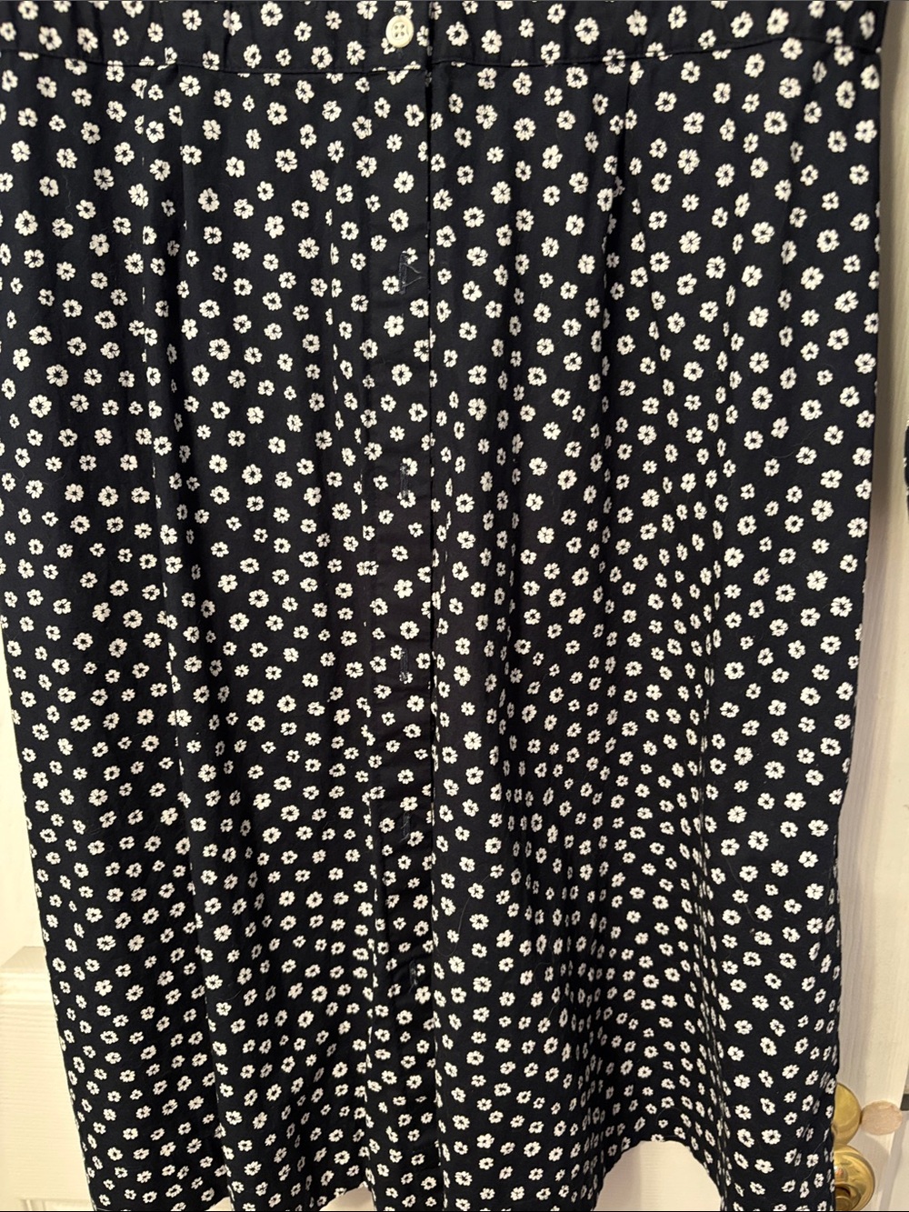 J. Crew Navy Blue Floral Midi Shirt Dress EUC 12 - Picture 9 of 14